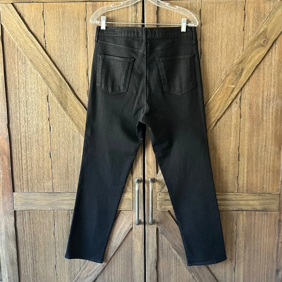 Rag & Bone High Rise Cigarette Ankle Jeans Black with Pink Logo Stripe Size 30 - Picture 5 of 10